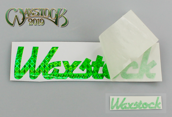 Waxstock 2019 vinyl car sticker (green holo)