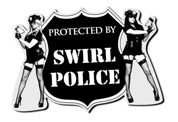 SWIRL POLICE car vinyl window clinger